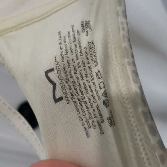 Maiden Form No Wire Push-Up Off-White Cheetah Print Bra Size 36B - Picture 7 of 8